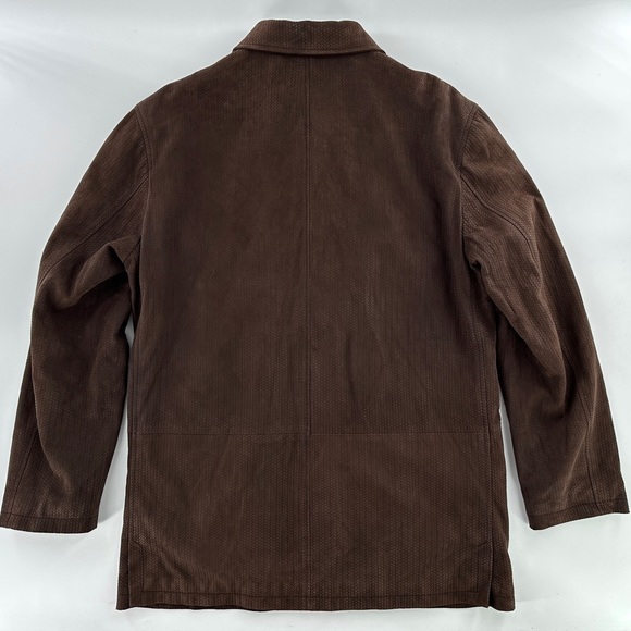 LORO PIANA Brown Fine Suede Leather 100% Cashmere Jacket Coat Intrecciato 48 38 - Picture 7 of 15